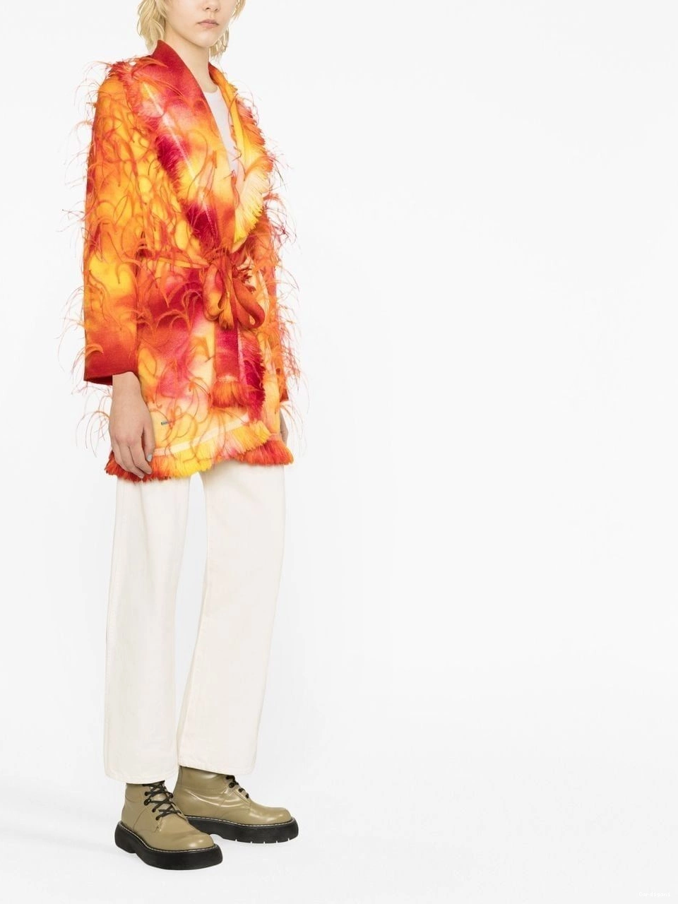 Cheap feather-trim Alanui Women Sunset cardigan 0704